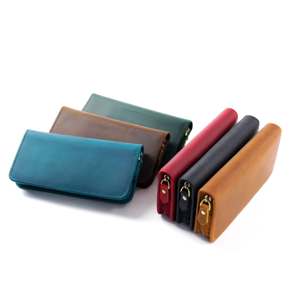 Leather Fountain Pen Case 3 Slots Pouch - Etui na długopisy z prawdziwej skóry