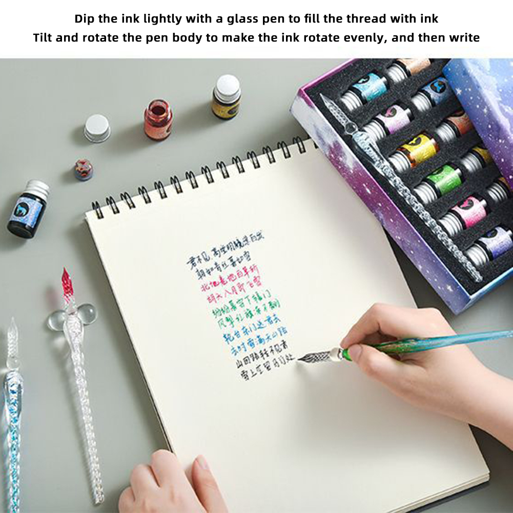 Kaligrafia pióro ze szklaną st – Glass Dip Pen Calligraphy Ink Set recenzja i cena