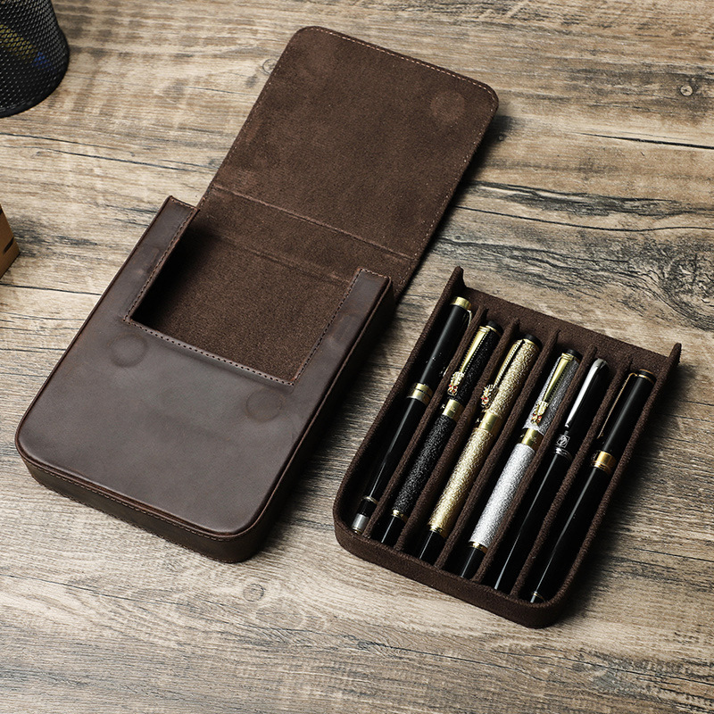 Luksusowe etui na długopisy z  – Leather Fountain Pen Case 3 Slots Pouch recenzja i cena