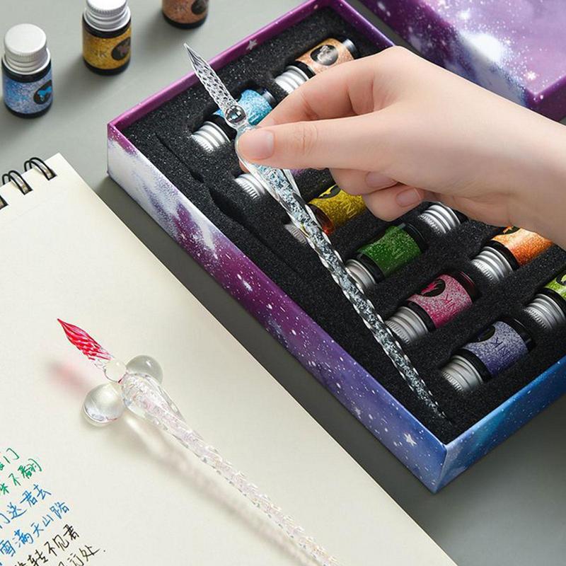 Zestaw szklanych długopisów Cr – Glass Dip Pen Calligraphy Ink Set recenzja i cena