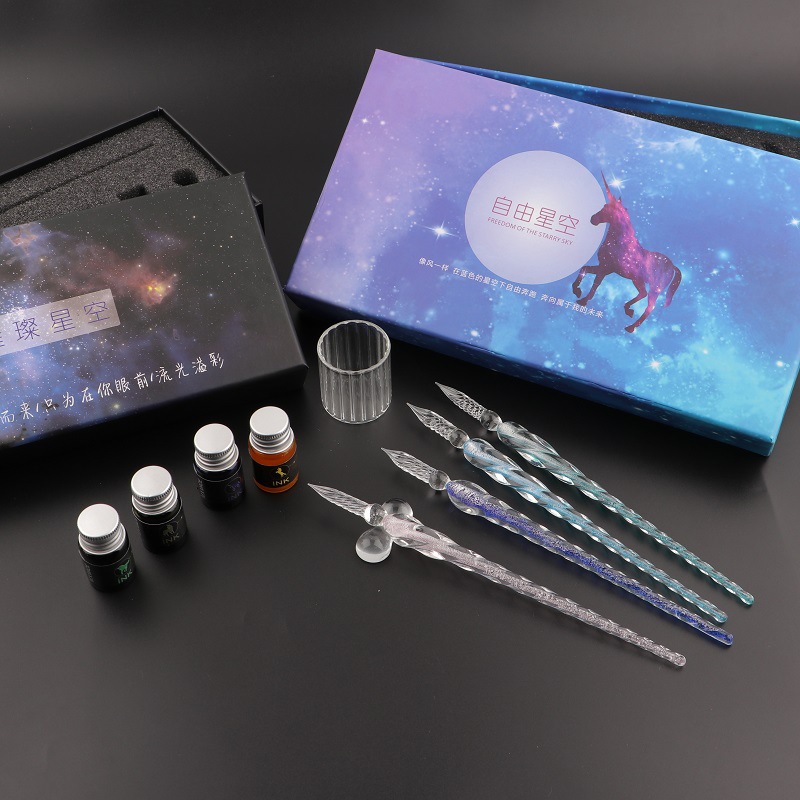 Ręcznie robione szklane pióro  – Glass Dip Pen Calligraphy Ink Set recenzja i cena