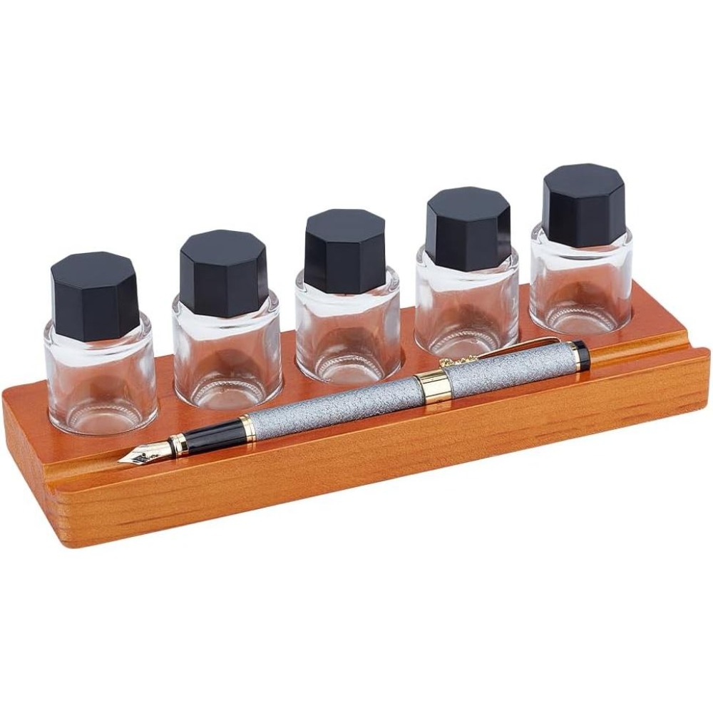 Zestaw 5 drewnianych podstawek – Wooden Fountain Pen Desk Stand Holder recenzja i cena