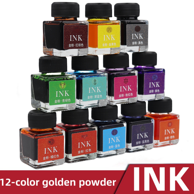 12-kolorowy zestaw błyszczącyc – Glass Dip Pen Calligraphy Ink Set recenzja i cena