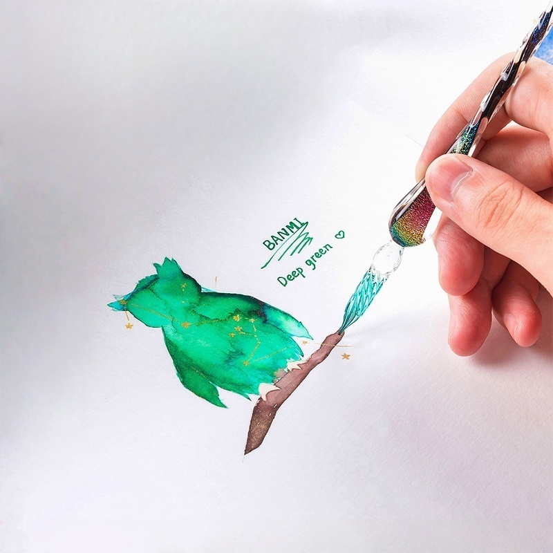 12-kolorowy zestaw błyszczącyc – Glass Dip Pen Calligraphy Ink Set recenzja i cena