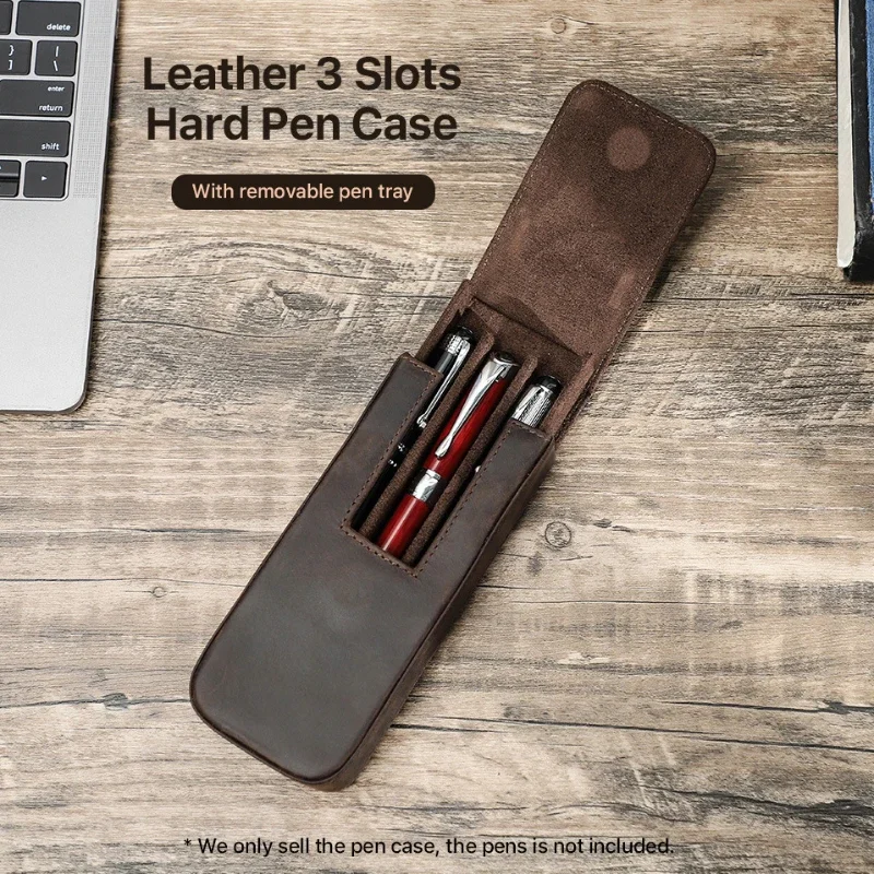 Luksusowe oryginalne skórzane  – Leather Fountain Pen Case 3 Slots Pouch recenzja i cena