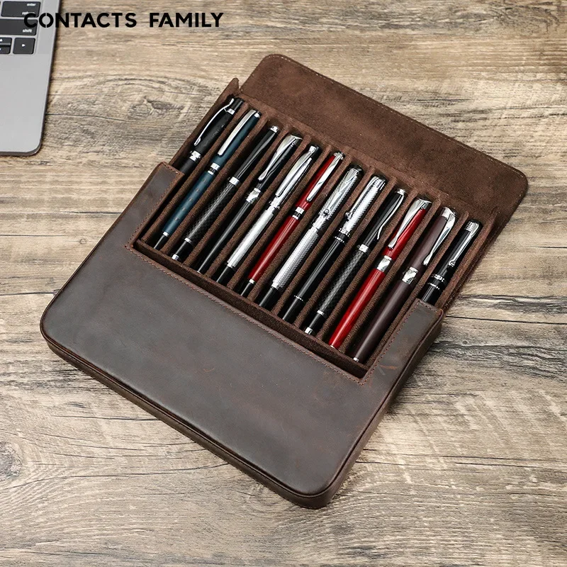 Luksusowe oryginalne skórzane  – Leather Fountain Pen Case 3 Slots Pouch recenzja i cena