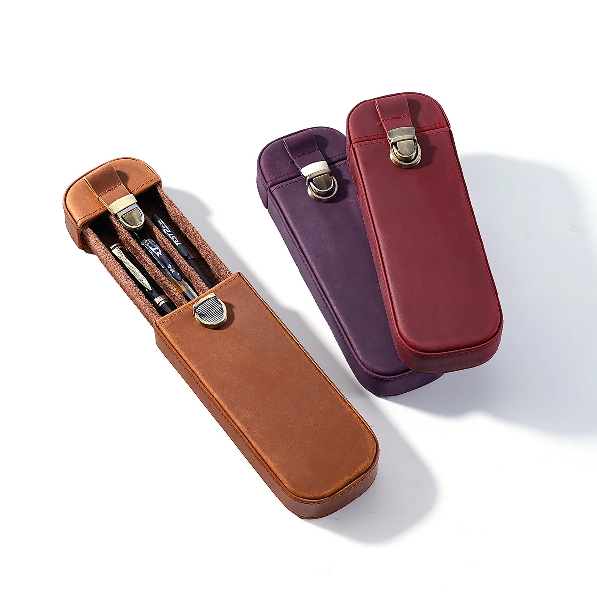 Etui na pióra z pełnoziarniste – Leather Fountain Pen Case 3 Slots Pouch recenzja i cena