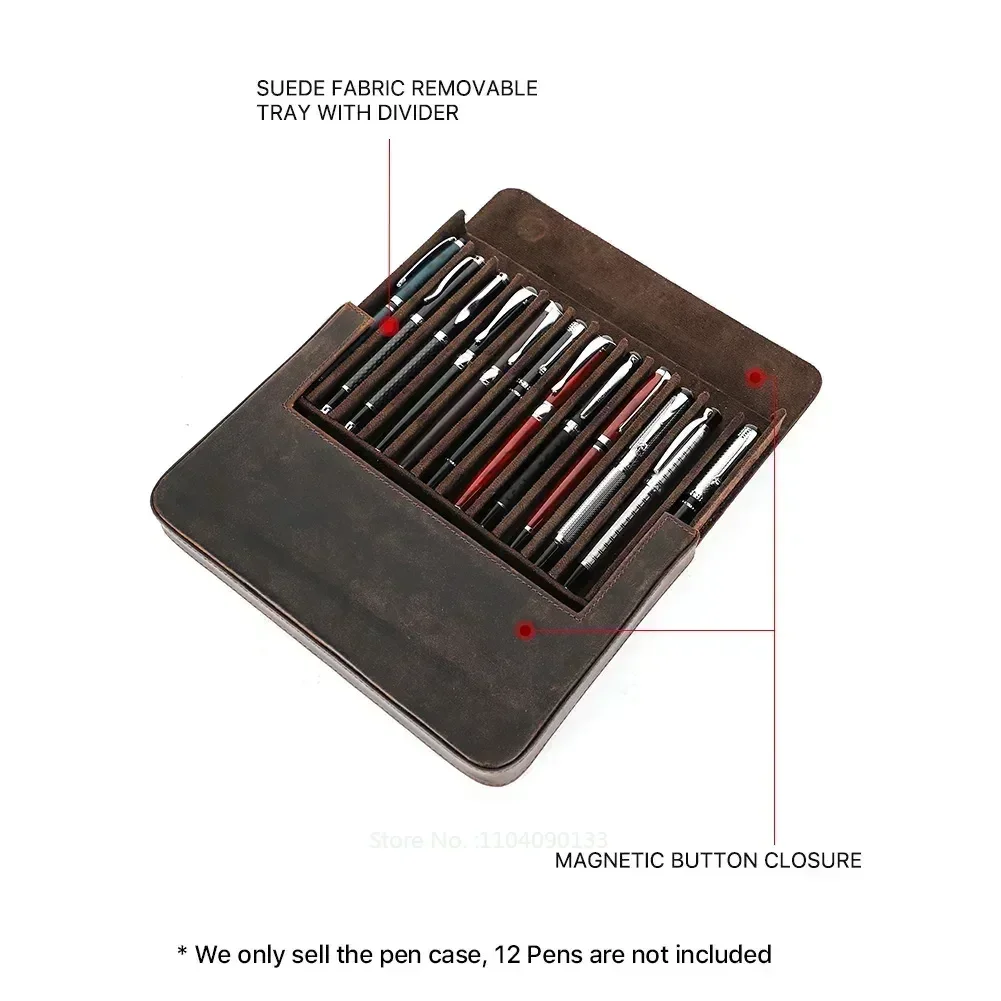 Luksusowe etui na długopisy z  – Leather Fountain Pen Case 3 Slots Pouch recenzja i cena