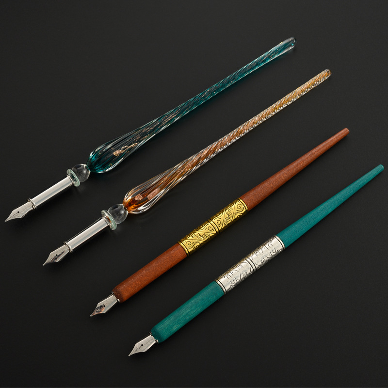 Zestaw do kaligrafii z piórem  – Glass Dip Pen Calligraphy Ink Set recenzja i cena